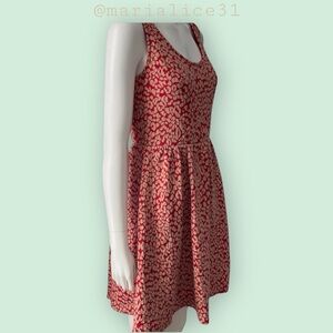 MAEVE Red and Beige Textured Dress, Small.